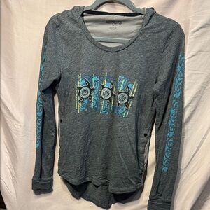 Gray Long Sleeve Graphic Hoodie